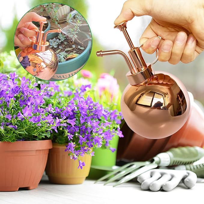 Plant Mister Spray Bottle Stainless Steel Plant Sprayer, Small Watering can Plant Spray Bottle Modern Gardening Tools for Indoor Potted Plants Watering and Spraying