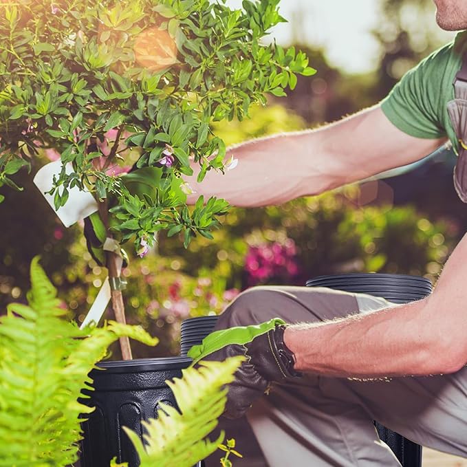 Anyumocz 60 Pcs 1 Gallon Flexible Plant Nursery Pots,Thickened Soft Plastic Seedling Pot with Holes,Flower Plant Container for Succulents,Cuttings,Transplanting,Home Garden(Black)