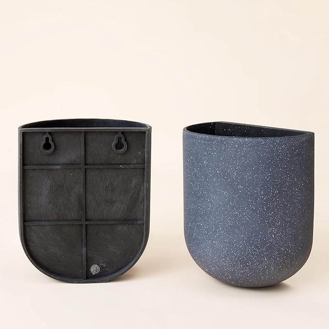 LA JOLIE MUSE Wall Hanging Planters for Indoor Plants,Hanging Flower Pots for Air Plants Succulent, Set of 2, 6 Inch, Weathered Gray