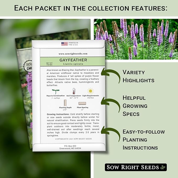 Sow Right Seeds - Large Flower Farm Seed Collection for Planting - Zinnias, Sunflowers, Daisies, Cosmos, Carnations, Stock & More - Attract Pollinators - Non-GMO Heirloom Varieties to Cut Bouquets