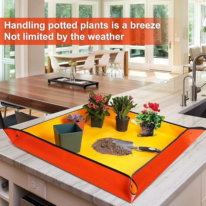 3 PCS 39.5"X39.5" Extra Large Repotting Mat for Indoor Plants Transplanting and Mess Control, Gardening Gifts for Women Men