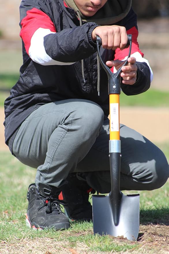 Ashman Short Handle Digging Shovel (6 Pack) Kids Beach Shovel, Shovel for Digging 27-inch with Sturdy Blade, Small Garden Shovel, Kids Snow Shovel, Shovels for Gardening with D- Handle Gardening Tools