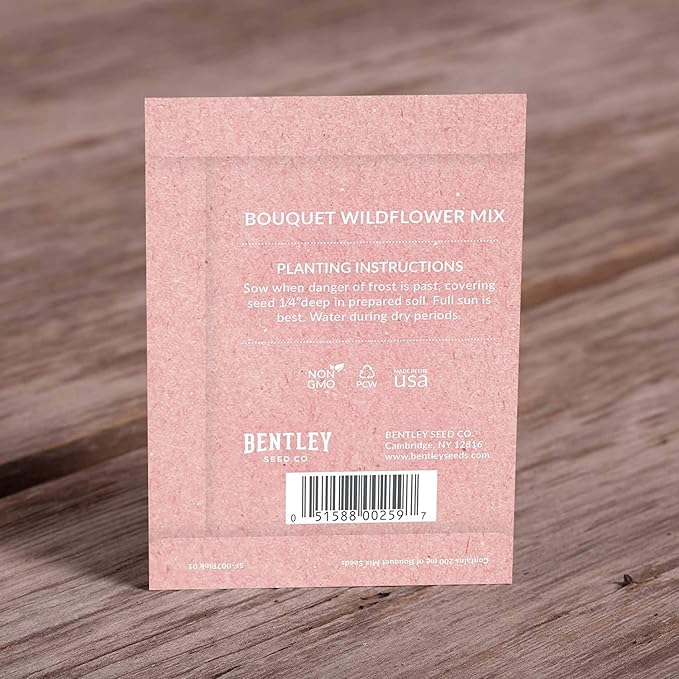 BENTLEY SEED CO. Oh Baby Flower Seeds Packets - Girl/Boy Baby Shower Favors - Pre-Filled, 25 Wildflower Seed Packs for Favor - Eco-Friendly Gift & Babys Guest Giveaways - Non-GMO Seeds - Pink Envelop