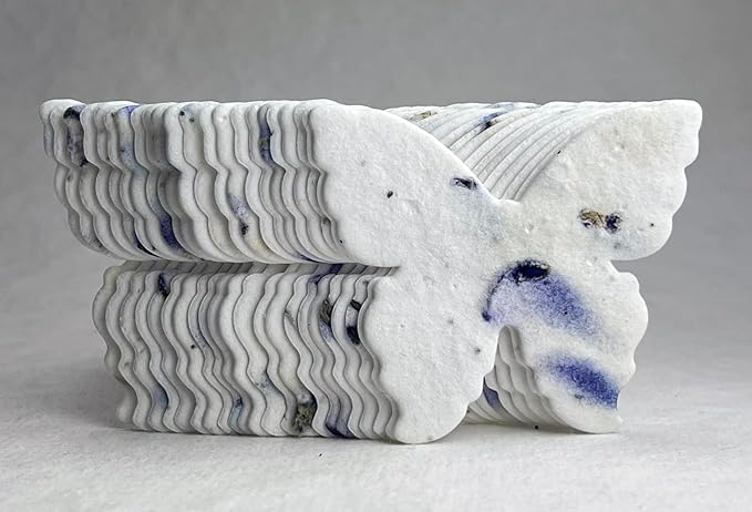 Of The Earth Handmade Paper - Wildflower Seed Paper Butterfly Shape - Large 3" - Set of 24 (04s Purple Petal)