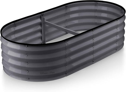 Galvanized Raised Garden Beds Outdoor // 4×2×1 ft Planter Raised Beds for Gardening, Vegetables, Flowers // Large Metal Garden Box (Gray) // Patent Pending Tool-Free Assembly