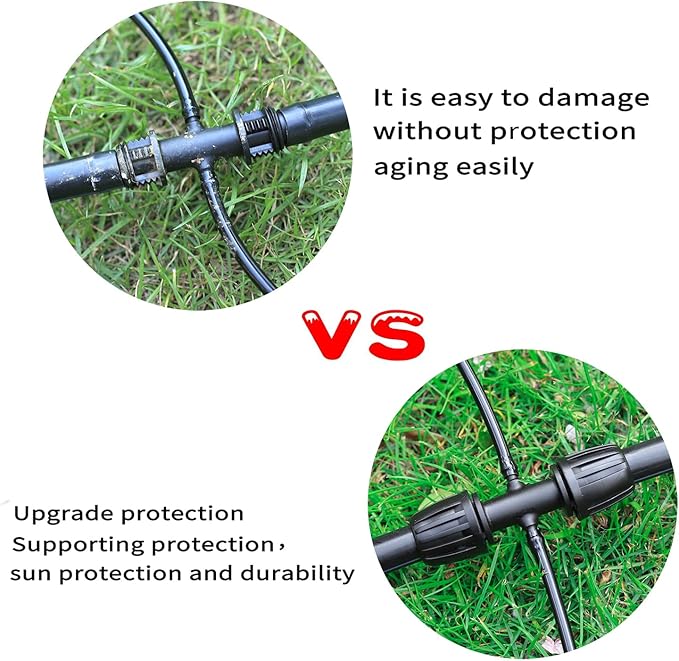 Barbed Tee 1/2 Inch to 1/4 Inch Irrigation Tube Fittings for (1/2'' ID x 0.60''-0.63'' OD) 16mm Drip Tubing Anti-Drop Barbed Connectors,4-Way-10 Pcs