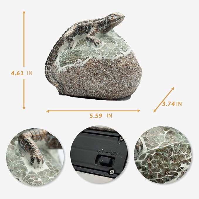 Garden Statue Lizard,Solar Lizard Decor for Outdoor,Resin Lizards Figurine with Solar Light for Patio,Balcony,Yard,Lawn Ornament,Perfect Garden Gift