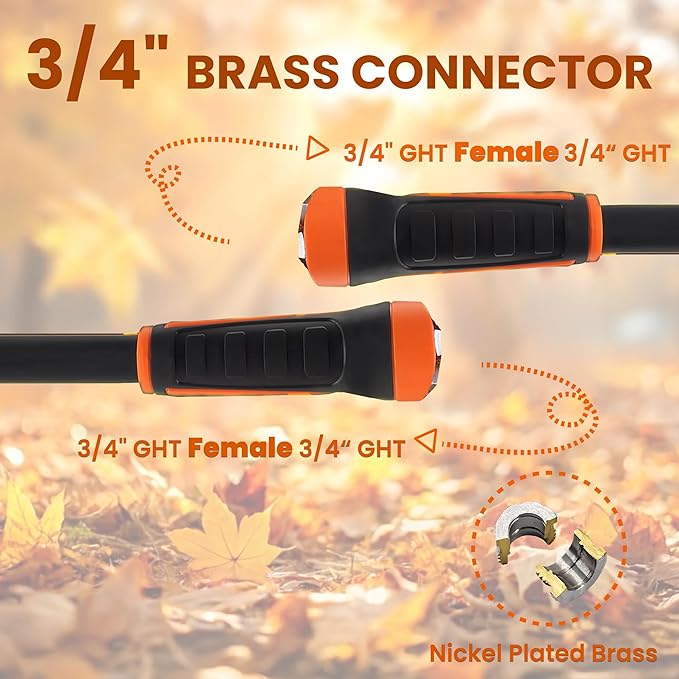 Giraffe Tools Garden Leader Hose 3ft x 5/8", Short Water Hose Heavy Duty, Flexible, Lightweight Hybrid Hose with Swivel Handle, Double Female Fittings, Burst 600 PSI