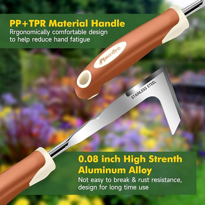 Garden Tool Set,10 Pcs Heavy Duty Gardening Hand Tool Kit for Women Aluminum with Non Slip Ergonomic Handle, Storage Tote Bag and Gardening Gloves, Ideal Gifts for Women and Men