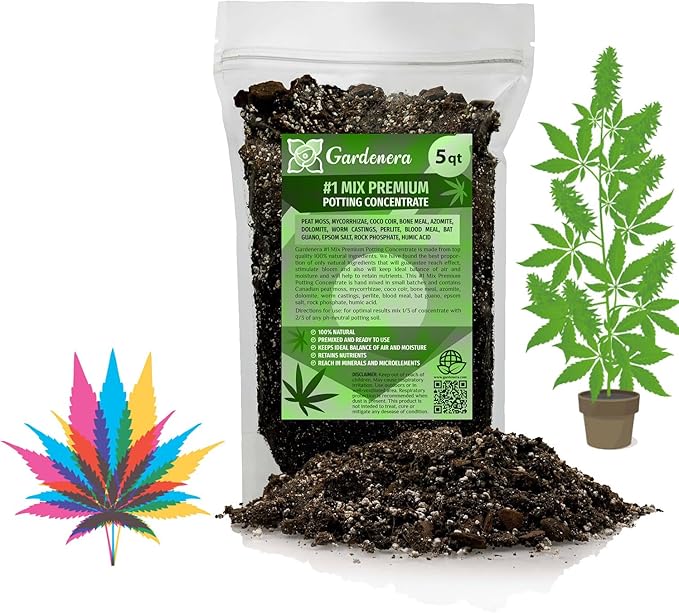 Premium JUST-ADD-Water Potting Soil Mix - Optimal Nutrient-Rich Blend for Thriving and HIGH-Yield Herbal Plants - 5 Quart