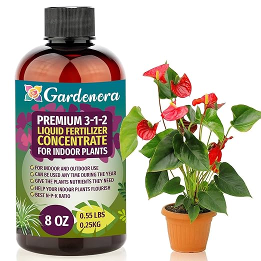Premium 3-1-2 All Purpose Liquid Fertilizer Consentrate for All Indoor Plants & Flowers - Promotes Biomass Growth and Vibrant Leaf Color - 8oz Bottle