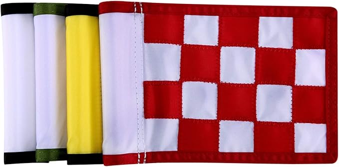 Golf Flag,Konday Checkered Training Putting Green Flags, Golf Target Flags for Indoor Outdoor Backyard Garden,8.7inch*6inch (4-pack)