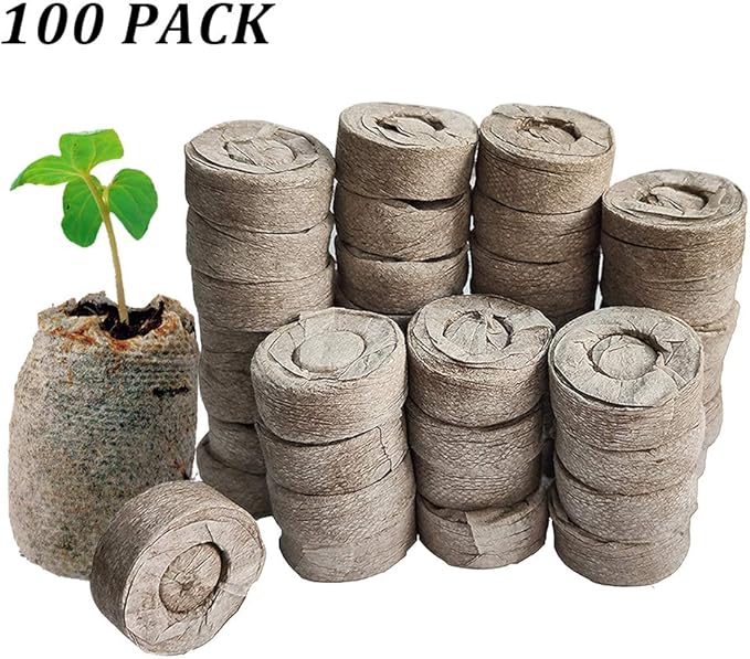 100 Pcs 45mm Peat Pellets Seed Starting Plugs Seeds Starter Pallet Seedling Soil Block