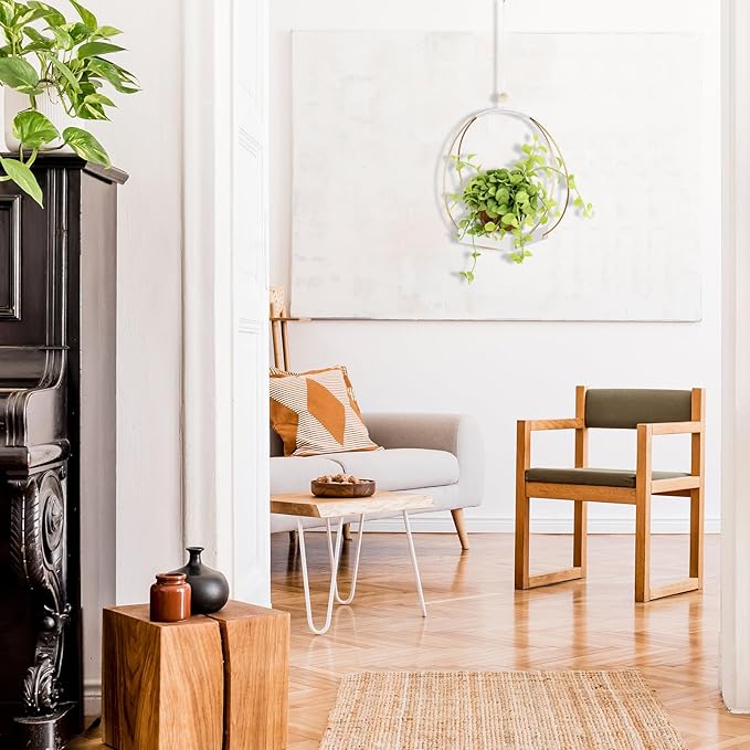 Hanging Planter for Indoor Plants - Outdoor Plant Hanger, Mid Century Boho Macrame Metal Plant Hanger, Plant Hanger Indoor Conner Ceiling, Gift for Mom, Plant Lovers, Housewarming