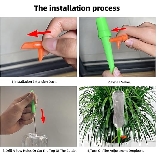 Self Watering Planter Insert Devices, Garden Automatic Watering System, Plant Watering Spikes for Outdoor Plants, Potted Plant Watering System for Vacation(16 PCS)