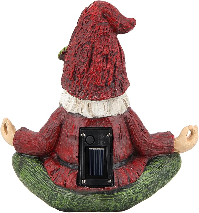 Outdoor Garden gnomes statue yoga - Gnomes statue in yoga pose for garden decor,Yoga gnomes garden statues with solar lights for outdoor decoration,Garden sculptures and statues for patio lawn yard
