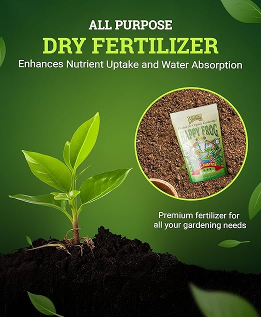 FoxFarm Happy Frog All Purpose Fertilizer - with Active Soil Microbes - Fast Acting Organic Gardening Plant Care - Nutrient Rich Plant Food Outdoor and Indoor – NPK 6-4-5 (4 lb Bag)