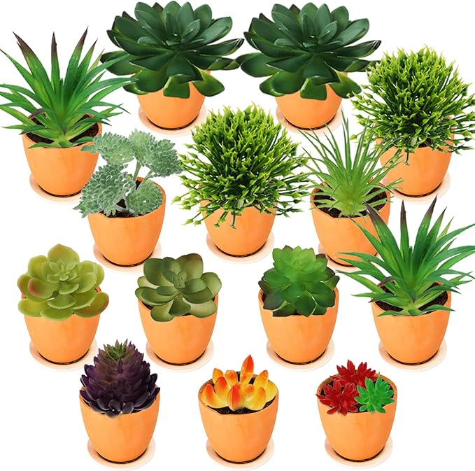 Succulents Plants Artificial, 20pcs Colorful Fake Succulents, Mini Artificial Succulents for DIY Home Terrarium Floral Wall Office Decoration (Unpotted)