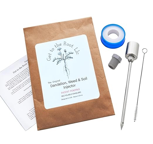 Dandelion Weeder Tool-Manual Weeder, Hand Weeder/Puller Alternative- Dandelion Illimination-Inject Root with Vinegar- Attach to Garden Sprayer-No Digging, Pulling, No Holes to Repair-Patent Pending