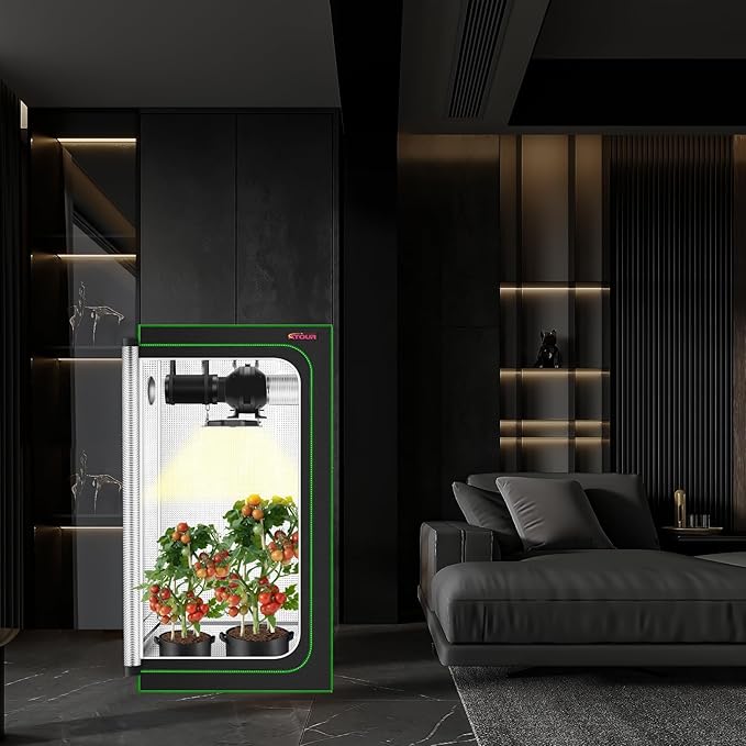 ATOUR 32”x32”x63” Grow Tent, Reflective 600D Mylar,Hydroponic Grow Tent with Observation Window and Floor Tray for Indoor Plant Growing