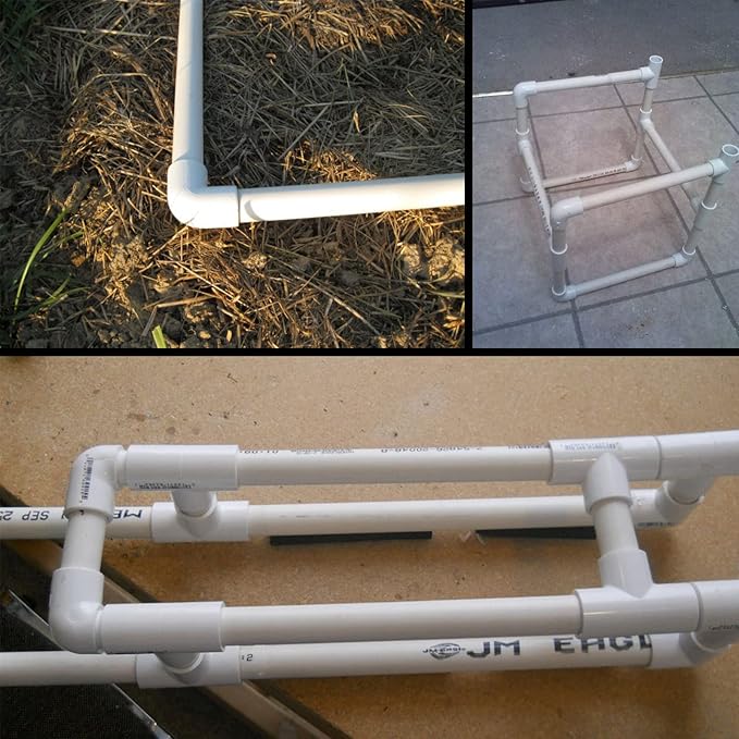 20 Pack 3/4" 90 Degree Elbow Pipe Fittings 2 Way Right Angle PVC Pipe Fitting, Furniture Build Grade SCH40 (Socket x Socket) 3/4" PVC Fitting Connectors for DIY PVC Shelf Garden Support Structure