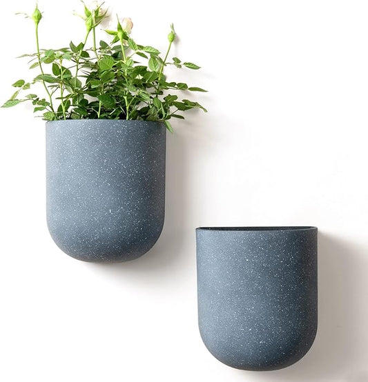 LA JOLIE MUSE Wall Hanging Planters for Indoor Plants,Hanging Flower Pots for Air Plants Succulent, Set of 2, 6 Inch, Weathered Gray