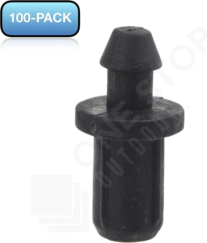 (100 PACK) - Barbed 1/4"-Inch Drip End Plug Fitting (fits 0.140/0.170 ID) Connector, Premium Quality Drip Irrigation Tubing Connector Fitting (End Plug)