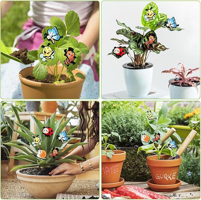 6 Pcs Funny Plant Magnets Decor, Cute Plant Magnet Gift for Potted Plants, Unique Gifts for Plant Lovers, Perfect Plants Accessories - Add Personality to Plants and Make You Smile Live