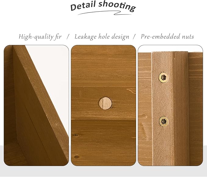 3-Tiers Wooden Raised Garden Bed,Wood Planter Box for Vegetable,Flower Rack,Flower Pot Stands,Indoor Outdoor Gardening Planting Beds (Brown, Small)