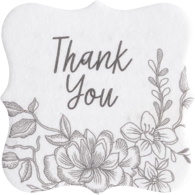 20pcs Thank You Tags Seed Paper – Plantable Wildflower in Different Designs & Shapes, Eco-Friendly, Perfect for Gifts, Wedding & Occasions (20 Square Art Floral)