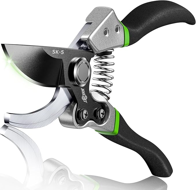Pruning Shears for Gardening - DECERK 8.5" Professional Bypass Garden Scissors & Clippers, Super Sharp SK5 Blade, Ergonomic Handle Heavy Duty Hand Held Pruners, Gardening Gift for Women Men, 2025 Tool