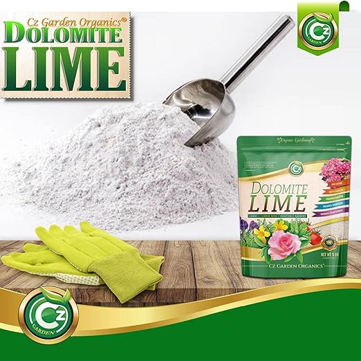 Organic Dolomite Lime 5LB - Made in USA - Garden Soil Amendment Fertilizer for Plants. Calcium/Magnesium Additive. Raise & Stabilize pH - Earthbox Tomatoes & Peppers Blossom End Rot. OMRI Listed