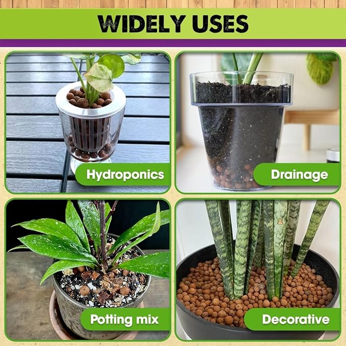 DUSPRO Recycle 2 Quarts Clay Pebbles for Plants, Leca Balls, Hydroton Clay Pebbles for Indoor Plants, Hydroponic Growing, Plants Drainage, Aquaponicsβ¦