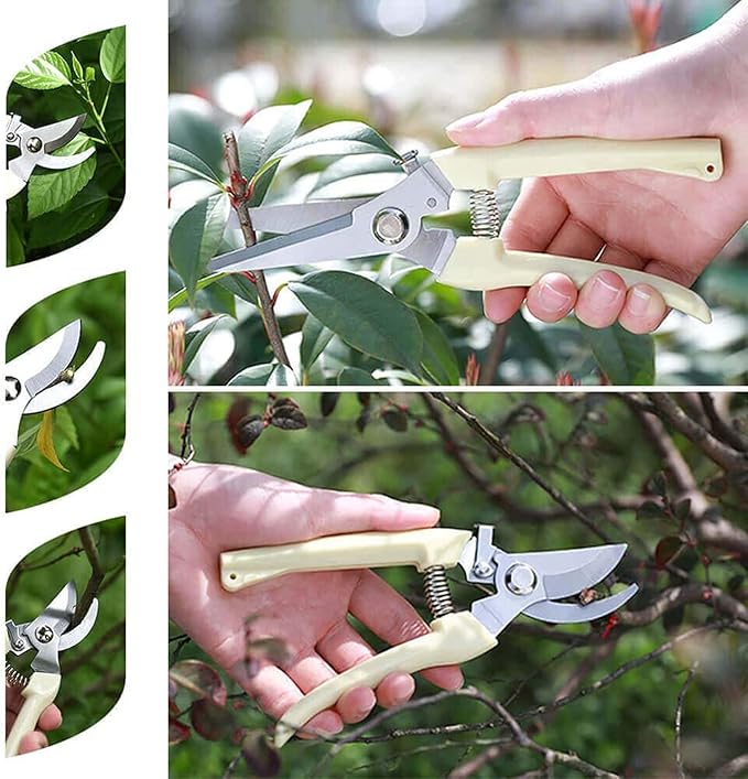 Premium garden shears, meperez pruning scissors gardening tools, pruners for flower, bushes, rose and fruit tree, use for florist, yard and orchard the plant clippers, sharp steel anvil snips