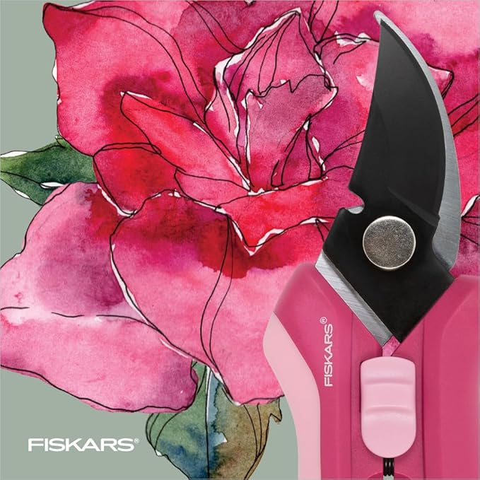 Fiskars Floral Pruning Shears - Plant Cutting Scissors/Garden Clippers For Deadheading and Working with Flowers - Rose Petal Pink