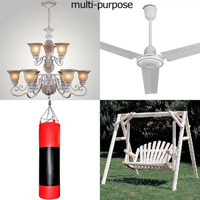 SAYAYO 6 PCS Pad Eye Plate Hooks U Ceiling Hook for Hanging Plants Outdoor Lights Swing Suspension Marine Hardware Staple Hook Loop with Screws Stainless Steel Wall Mount (Brushed Nickel