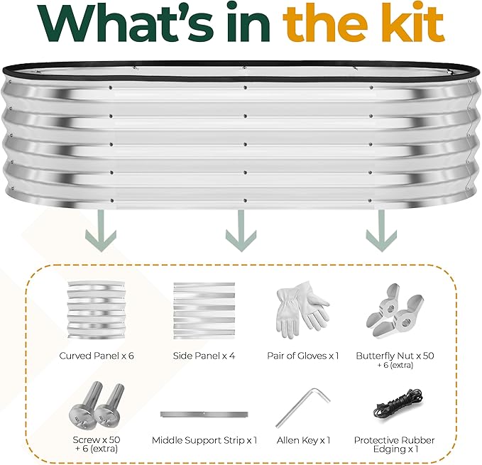 Utopia Home 2 Pack Galvanized Raised Garden Bed, 4ft x 2ft Lightweight Planter Boxes Outdoor with Easy Assembly, Large Garden Bed for Vegetables, Fruits, Flower - Silver