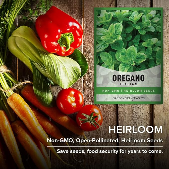 Gardeners Basics, Oregano Seeds for Planting Heirloom Non-GMO Herb Plant Seeds for Home Herb Garden Makes a Great Gift for Gardening
