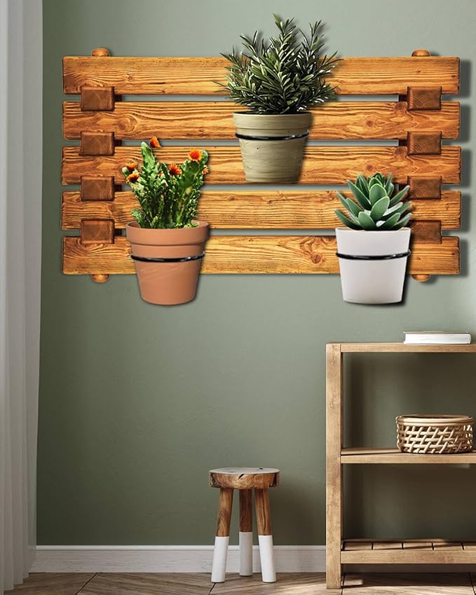 vensovo 6 Inch Metal Wall Mounted Plant Holder - 6 Pack Flower Pot Hanger Rings, Wall Planter Ring Holders Bracket Hooks Heavy Duty for Indoor and Outdoor Decor