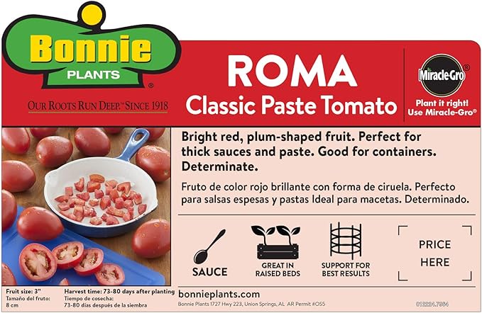 Bonnie Plants Tomato Sampler (4-Pack), Live Plants, Four Ideal Starter Varieties, Excellent Flavor & Productivity