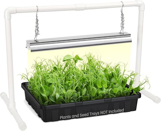 SOLIGT Grow Lights for Seed Starting, 2FT LED Full Spectrum Seedling Lights with Stand for Indoor Plants Vegetable Growing, Duoble Brightness, Height Adjustable, Energy Efficient