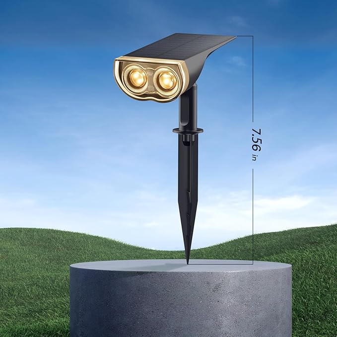 Consciot Solar Spotlights Outdoor, IP67 Waterproof 2-in-1 Solar Spot Lights, Durable Christmas Decorations Lights for Garden Yard Pathway Driveway Porch Walkway, Auto On/Off, 6 Pack(Warm White)