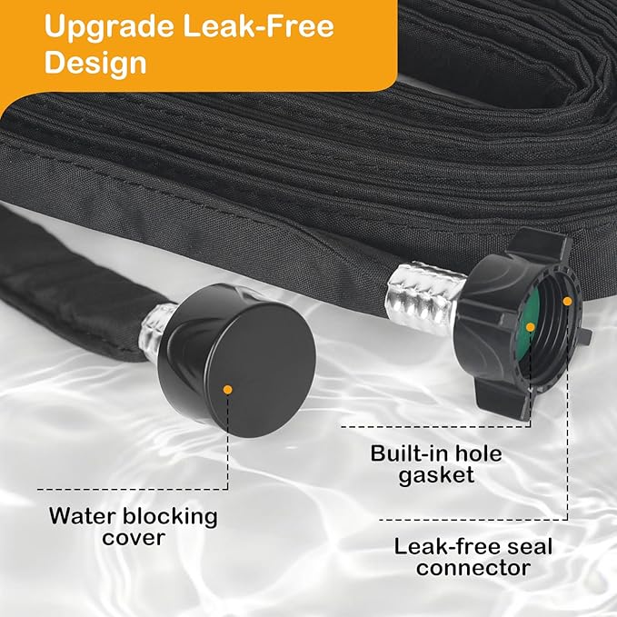 Flat Soaker Hose 50FT*4 Heavy Duty Double Layer Design Save 80% Water for Garden Lawn and Flower Bed Drip Irrigation (200FT)