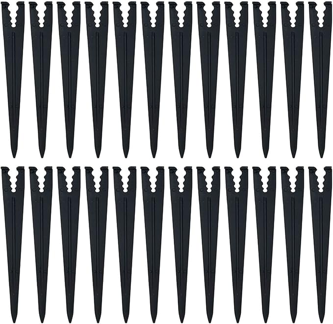60 Pcs Drip Irrigation Stakes for 1/8" 1/4" Drip Tubing Hold Stakes for Garden Hydroponics Growing