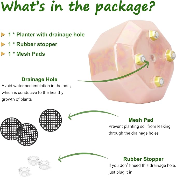 8 Inch Ceramic Planter for Indoor Plants - Plant Pots with Drainage Hole - Modern Minimalist Flower Pot for Succulents and Herbs