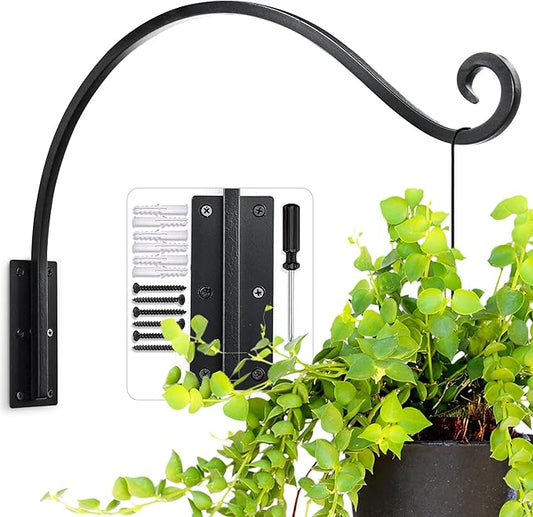AJART Hanging Plant Hooks|Plant Bracket Outdoor - Thicker More Durable Rust-Resistant, Heavy Duty Plant Bracket Outdoor (1 PC, 22")