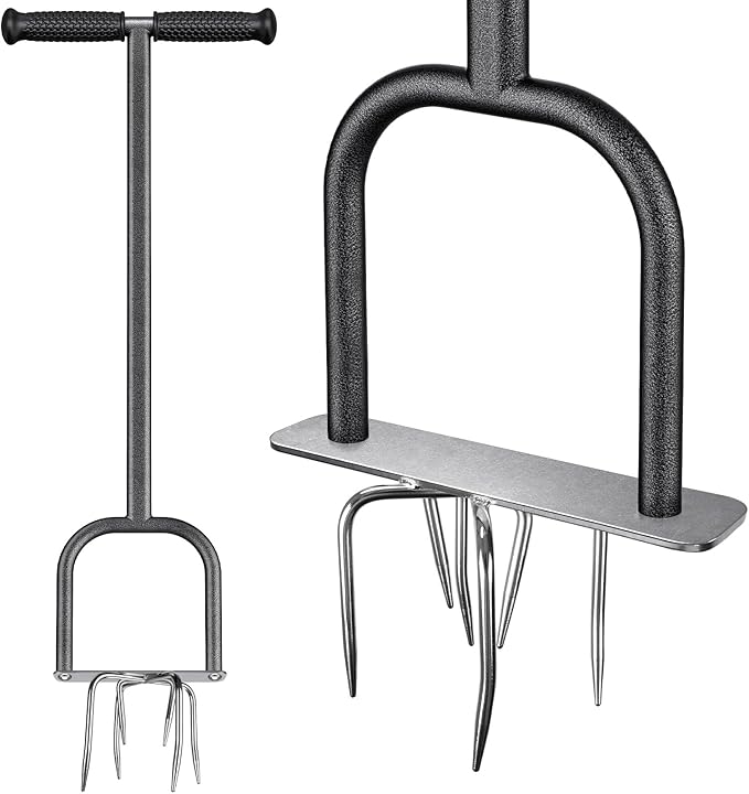 Dolibest Manual Twist Tiller, All-Steel Garden Claw Cultivator w/6 Stainless Steel Claws - Garden Claw Cultivator with Soft Rubber Grip, Hand Tiller Soil Ripper for Flower Box and Raised Bed