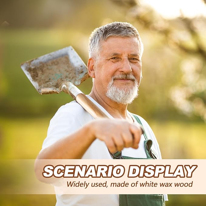 2 Pcs Wooden Shovel Handle Replacement 41" (104cm) for Long D Handle Shovels Garden Tool, 1-1/2" Diameter