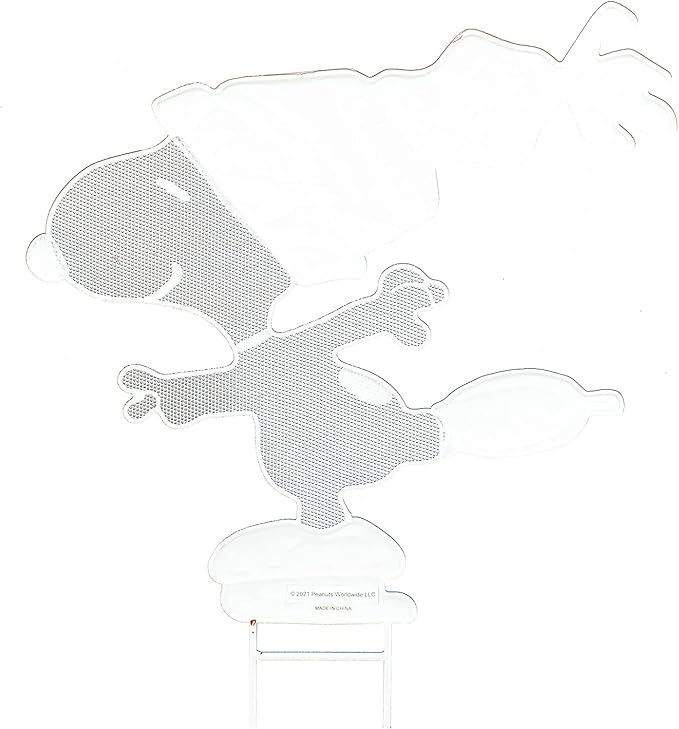 Peanuts Gang Around The Tree Christmas Yard Art Outdoor Christmas Decor Hammered Metal (18'' Mesh Snoopy Ice Skating), Multicolor, 18'' wide x 32'' high