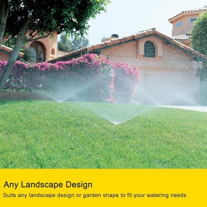 FANHAO 2 Pack Metal Lawn Sprinkler for Yard, Automatic Garden Water Sprinkler on Spike Base, Adjustable Brass Sprinkler Nozzle 360 Degree Large Area Coverage for Lawn Grass Patio Garden Irrigation